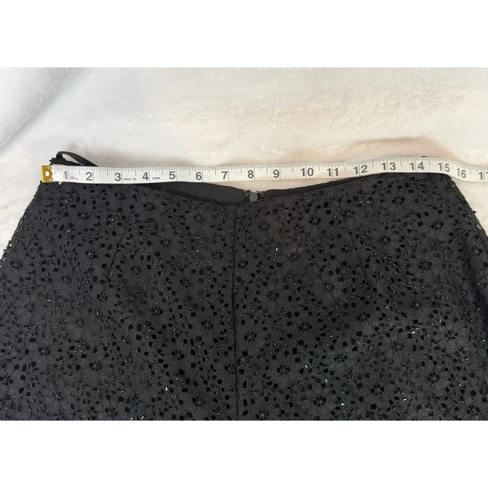 Veronique Young‎ Black Beaded Lace Pants Size 10 Formal Evening Glam